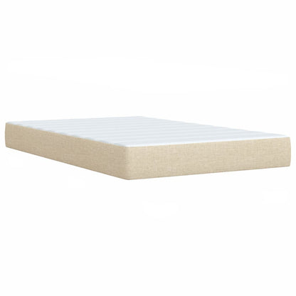 Box Spring Bed with Mattress Cream 100x200 cm Fabric