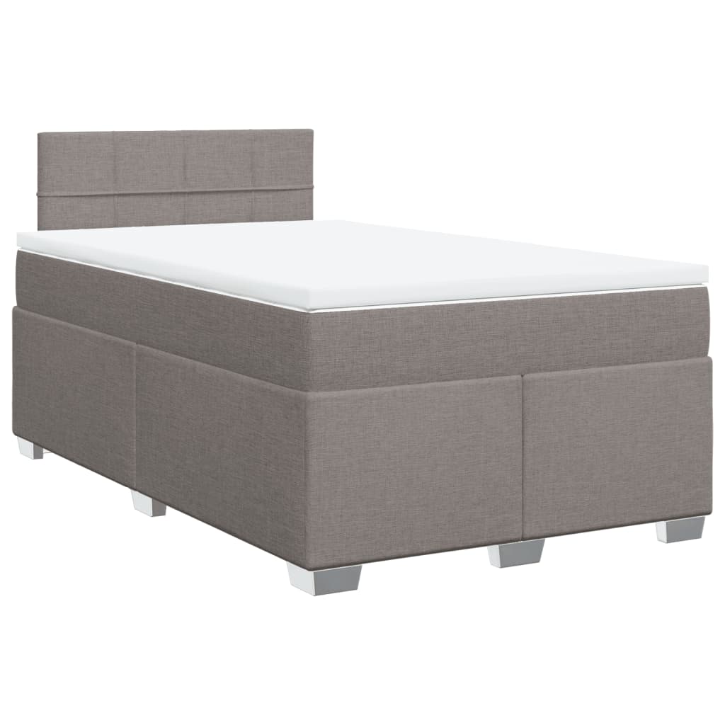 Box Spring Bed with Mattress Taupe 120x190 cm Fabric