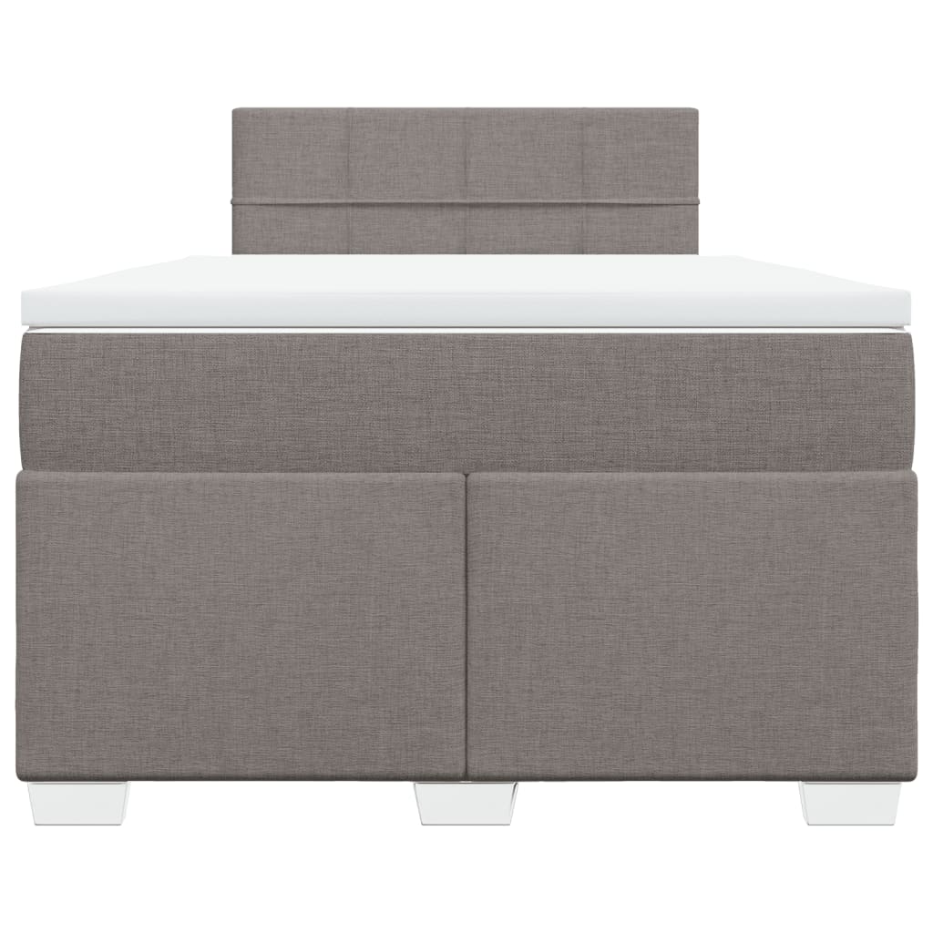 Box Spring Bed with Mattress Taupe 120x190 cm Fabric