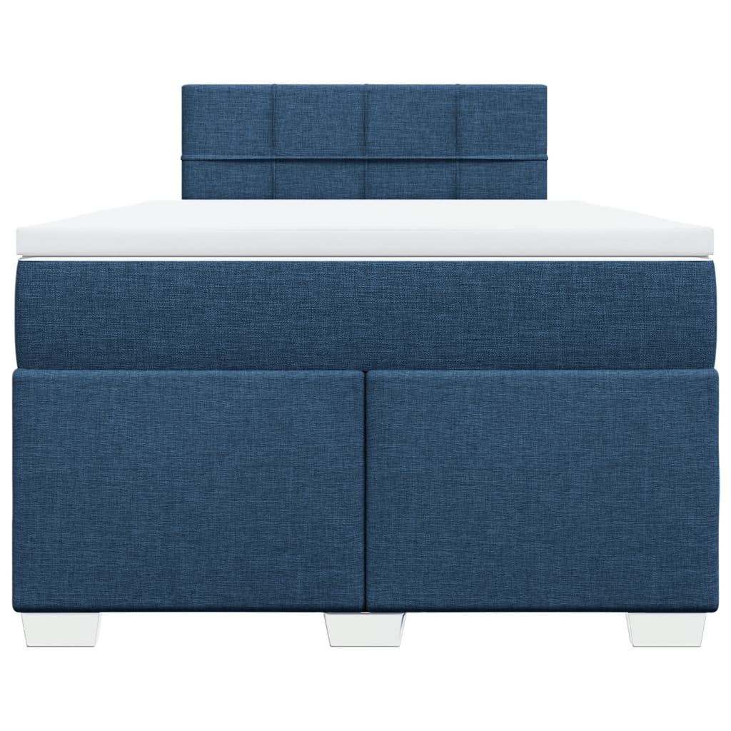 Box Spring Bed with Mattress Blue 120x190 cm Fabric