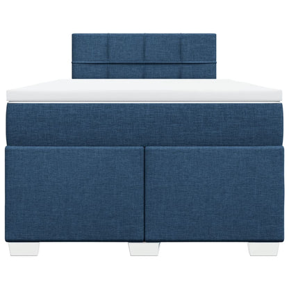 Box Spring Bed with Mattress Blue 120x190 cm Fabric