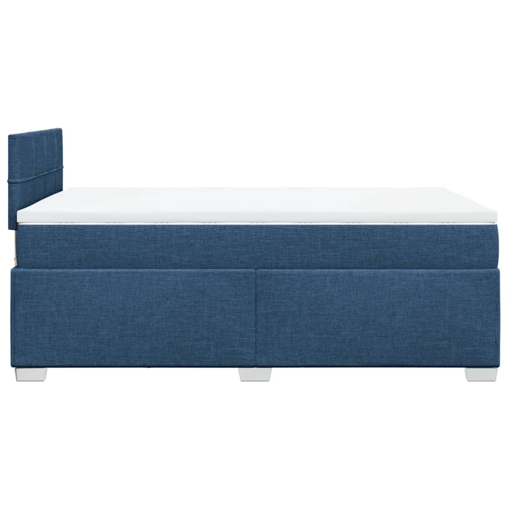 Box Spring Bed with Mattress Blue 120x190 cm Fabric