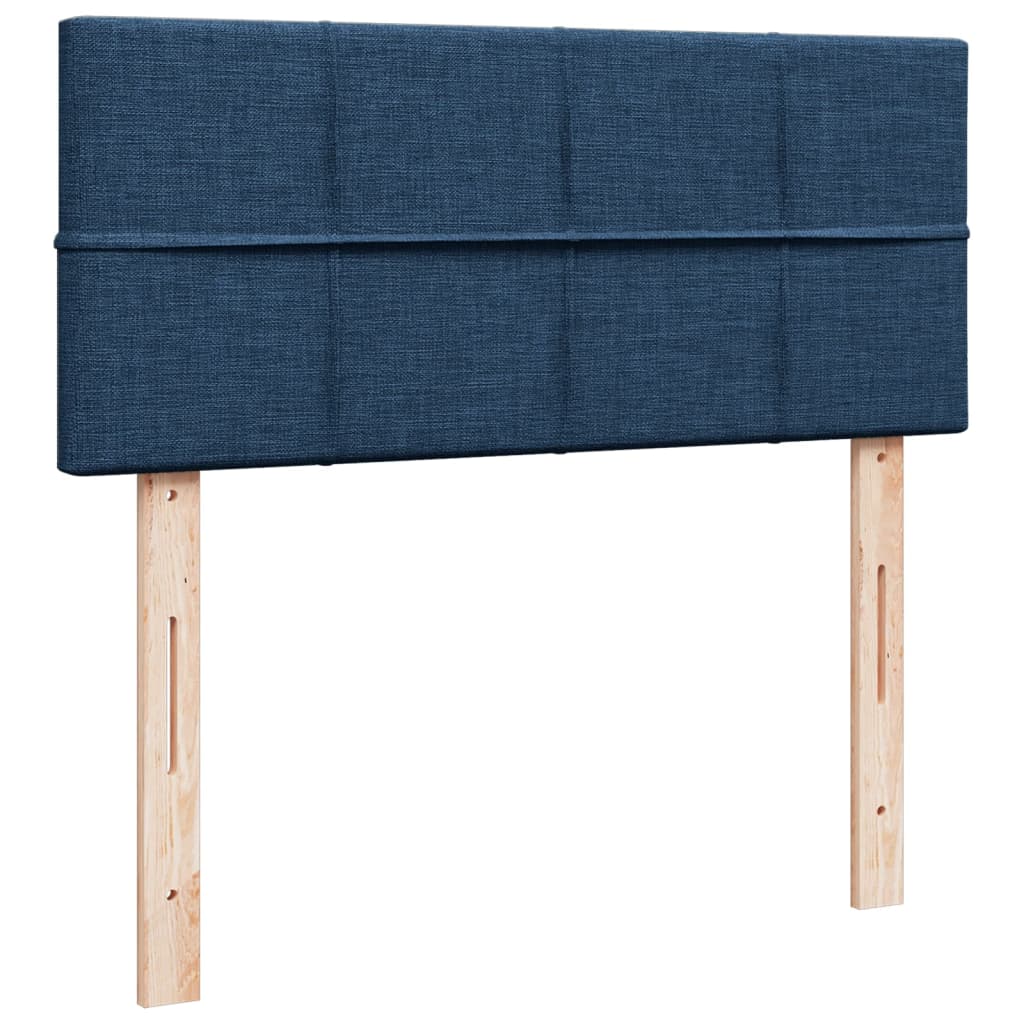 Box Spring Bed with Mattress Blue 120x190 cm Fabric