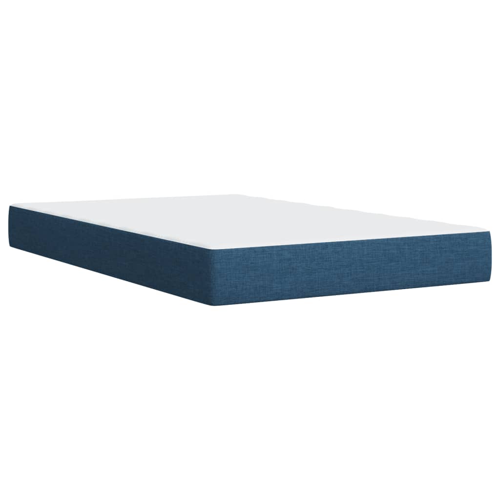 Box Spring Bed with Mattress Blue 120x190 cm Fabric