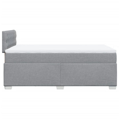 Box Spring Bed with Mattress Light Grey 120x190 cm Fabric