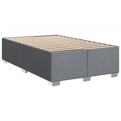 Box Spring Bed with Mattress Light Grey 120x190 cm Fabric