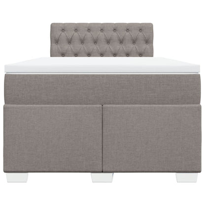 Box Spring Bed with Mattress Taupe 120x190 cm Fabric