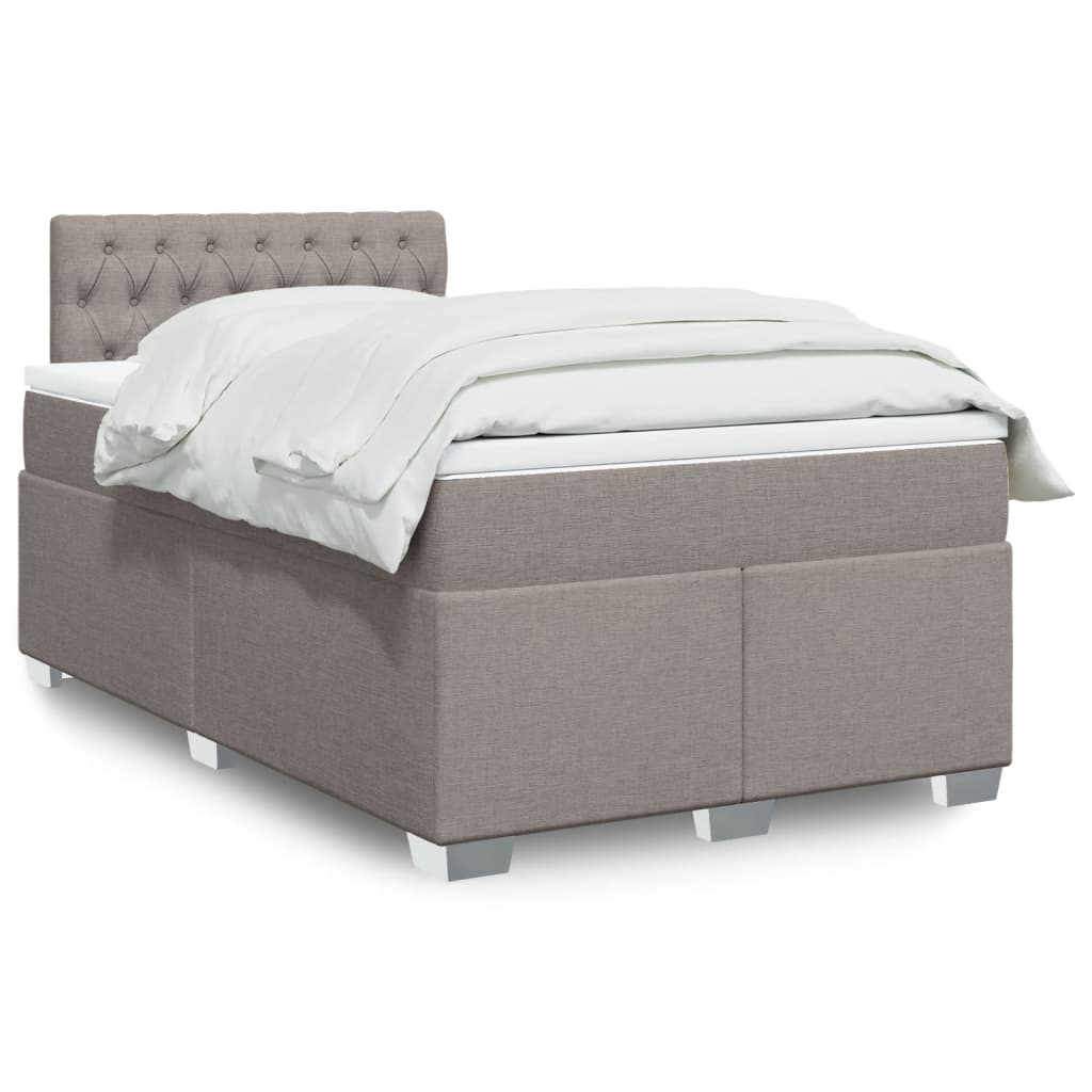 Box Spring Bed with Mattress Taupe 120x190 cm Fabric