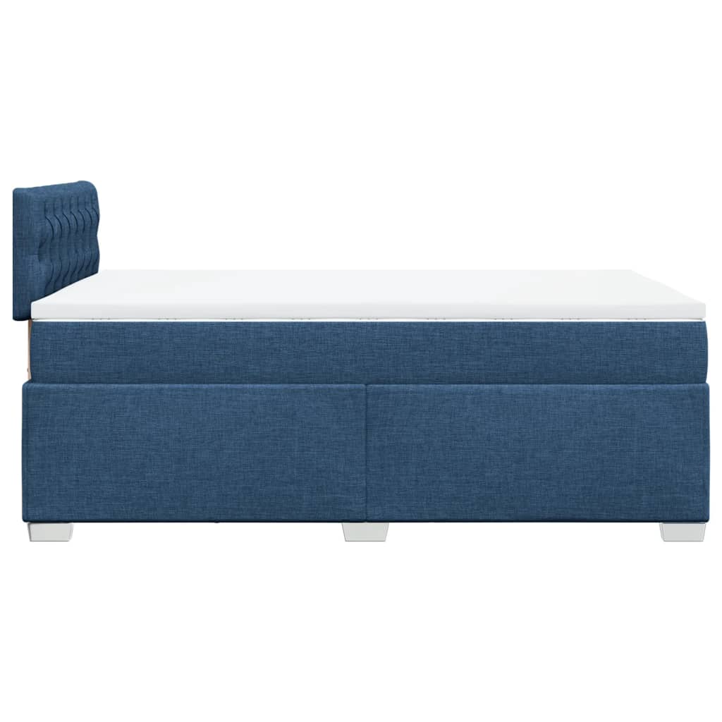 Box Spring Bed with Mattress Blue 120x190 cm Fabric