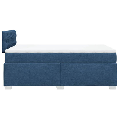 Box Spring Bed with Mattress Blue 120x190 cm Fabric