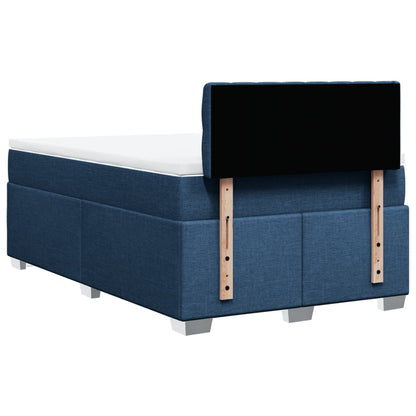 Box Spring Bed with Mattress Blue 120x190 cm Fabric