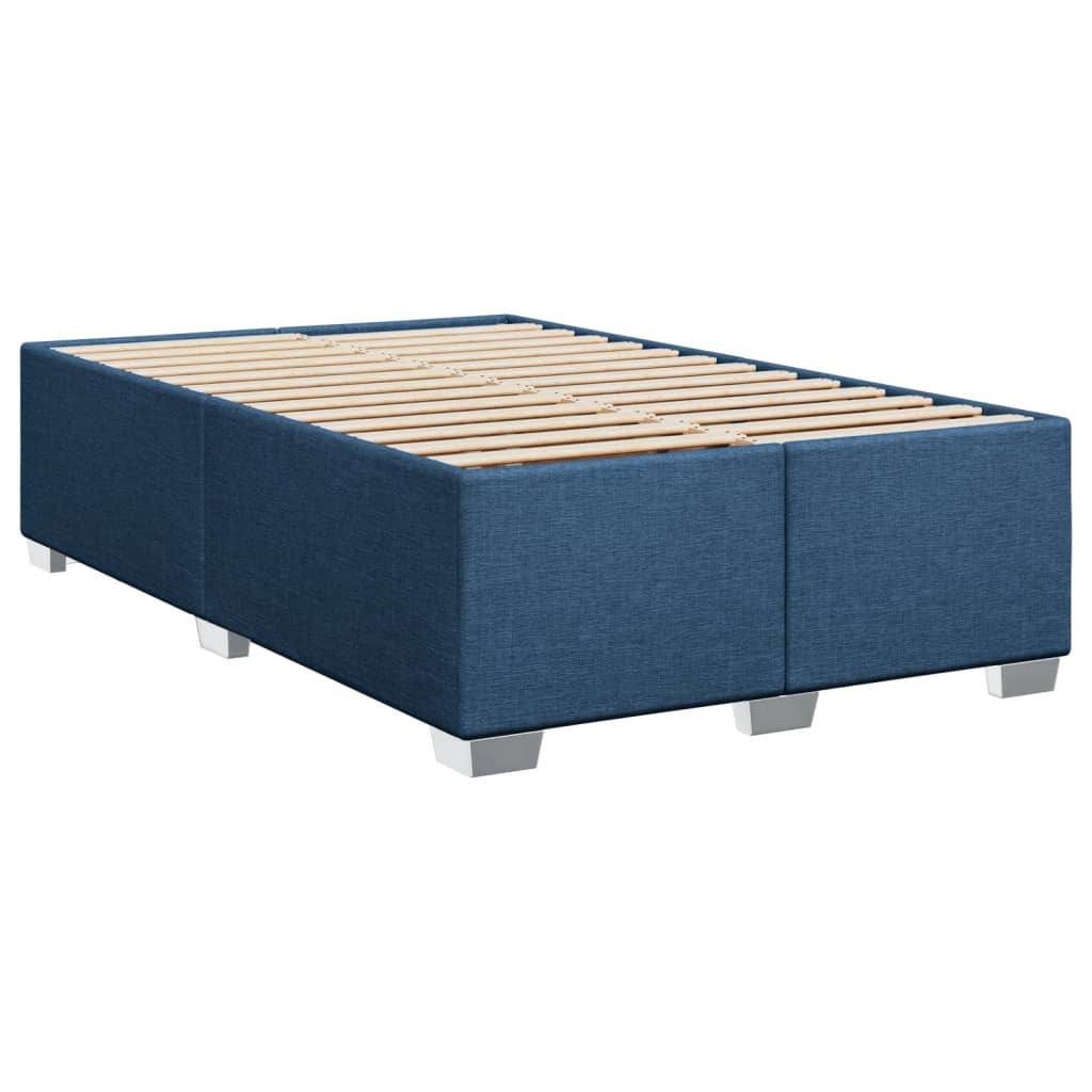 Box Spring Bed with Mattress Blue 120x190 cm Fabric