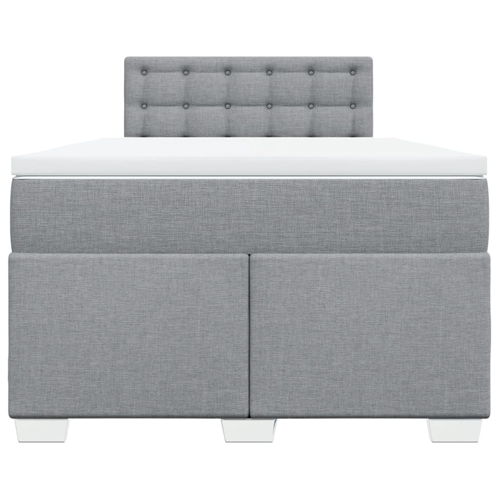 Box Spring Bed with Mattress Light Grey 120x190 cm Fabric