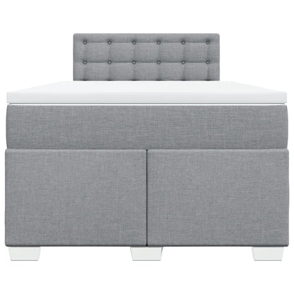 Box Spring Bed with Mattress Light Grey 120x190 cm Fabric