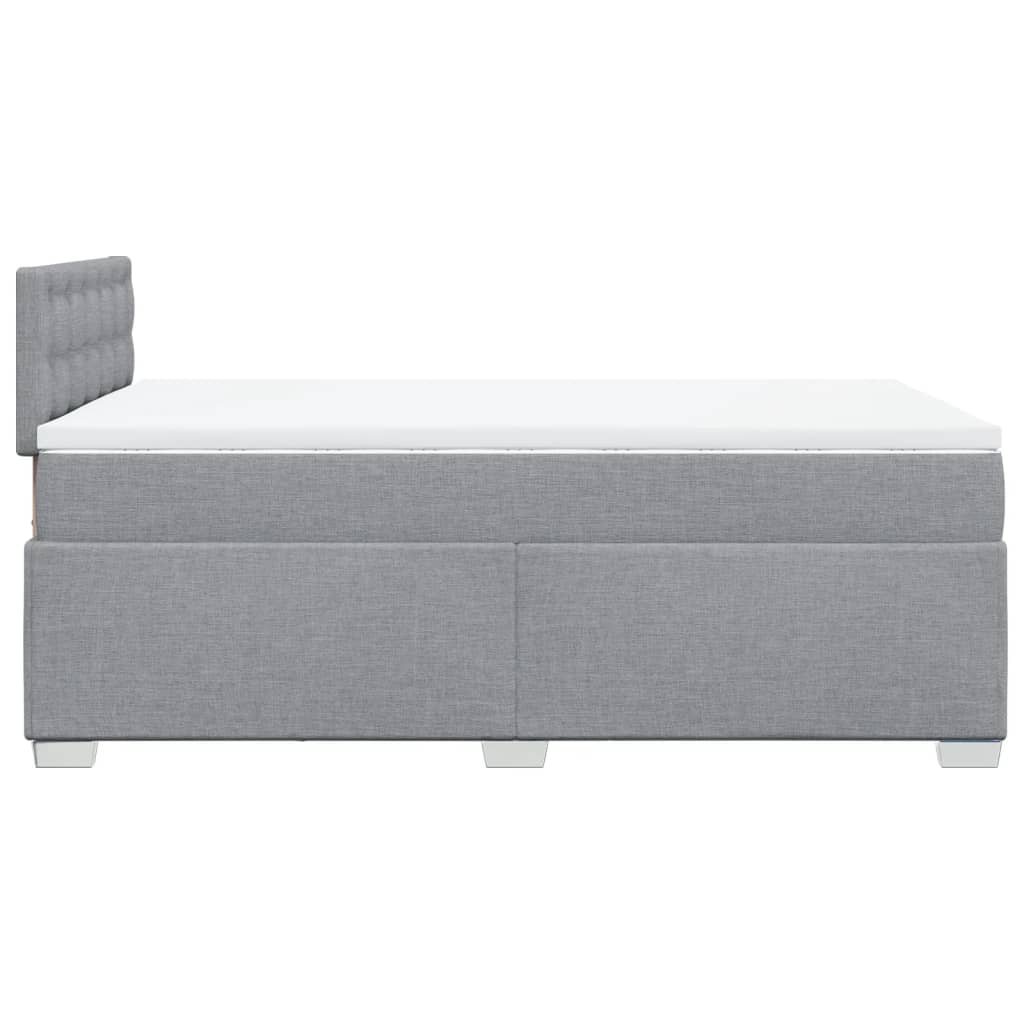 Box Spring Bed with Mattress Light Grey 120x190 cm Fabric