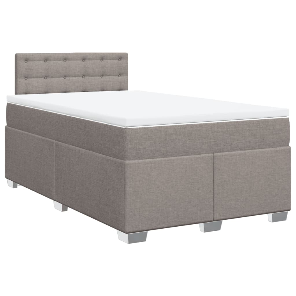 Box Spring Bed with Mattress Taupe 120x190 cm Fabric