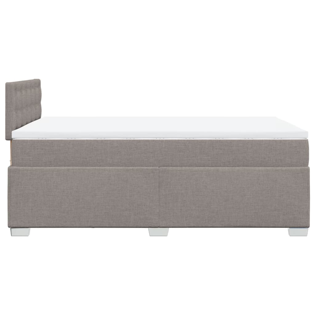 Box Spring Bed with Mattress Taupe 120x190 cm Fabric