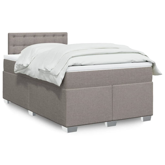 Box Spring Bed with Mattress Taupe 120x190 cm Fabric