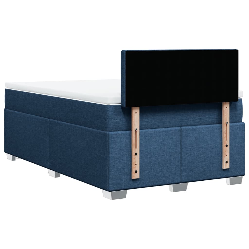 Box Spring Bed with Mattress Blue 120x190 cm Fabric