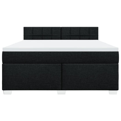 Box Spring Bed with Mattress Black 180x200 cm Fabric