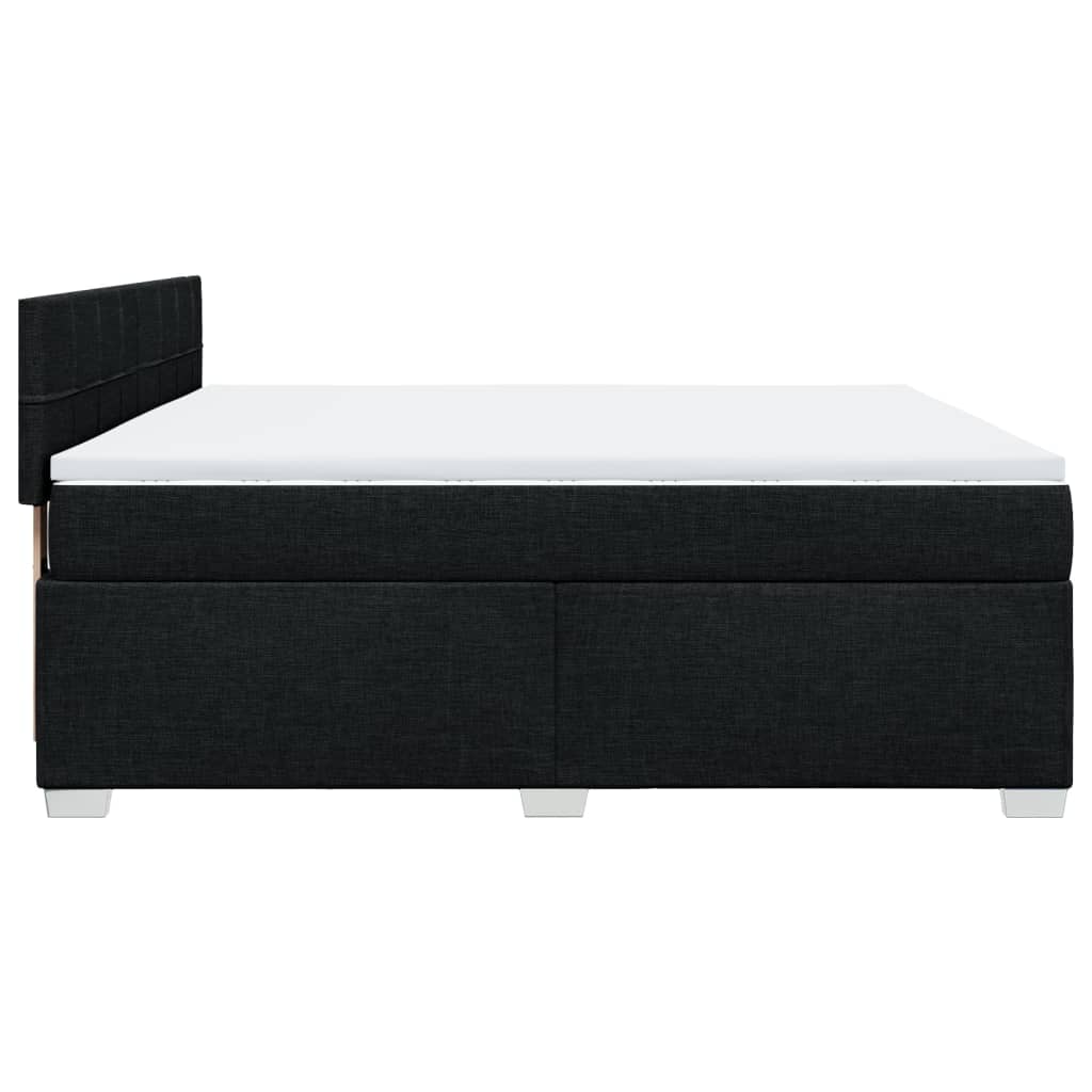 Box Spring Bed with Mattress Black 180x200 cm Fabric