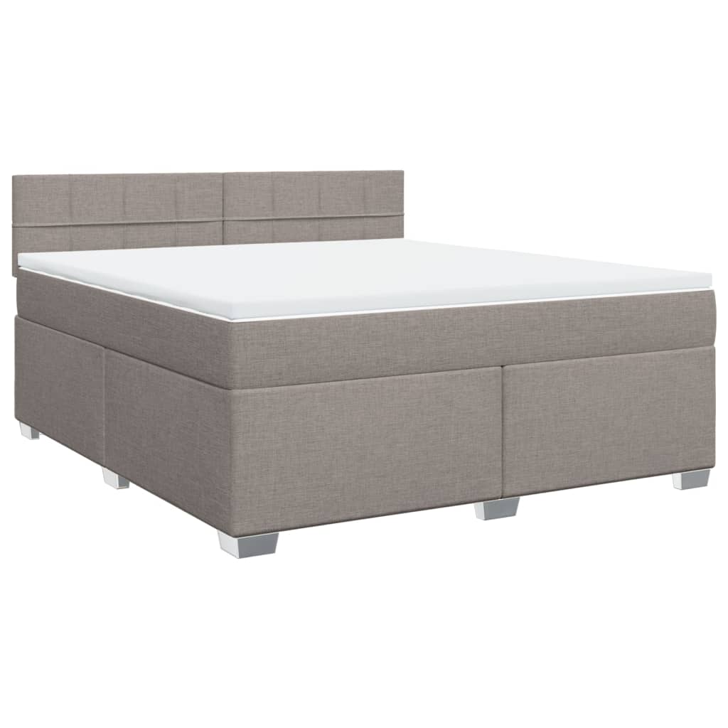 Box Spring Bed with Mattress Taupe 180x200 cm Fabric