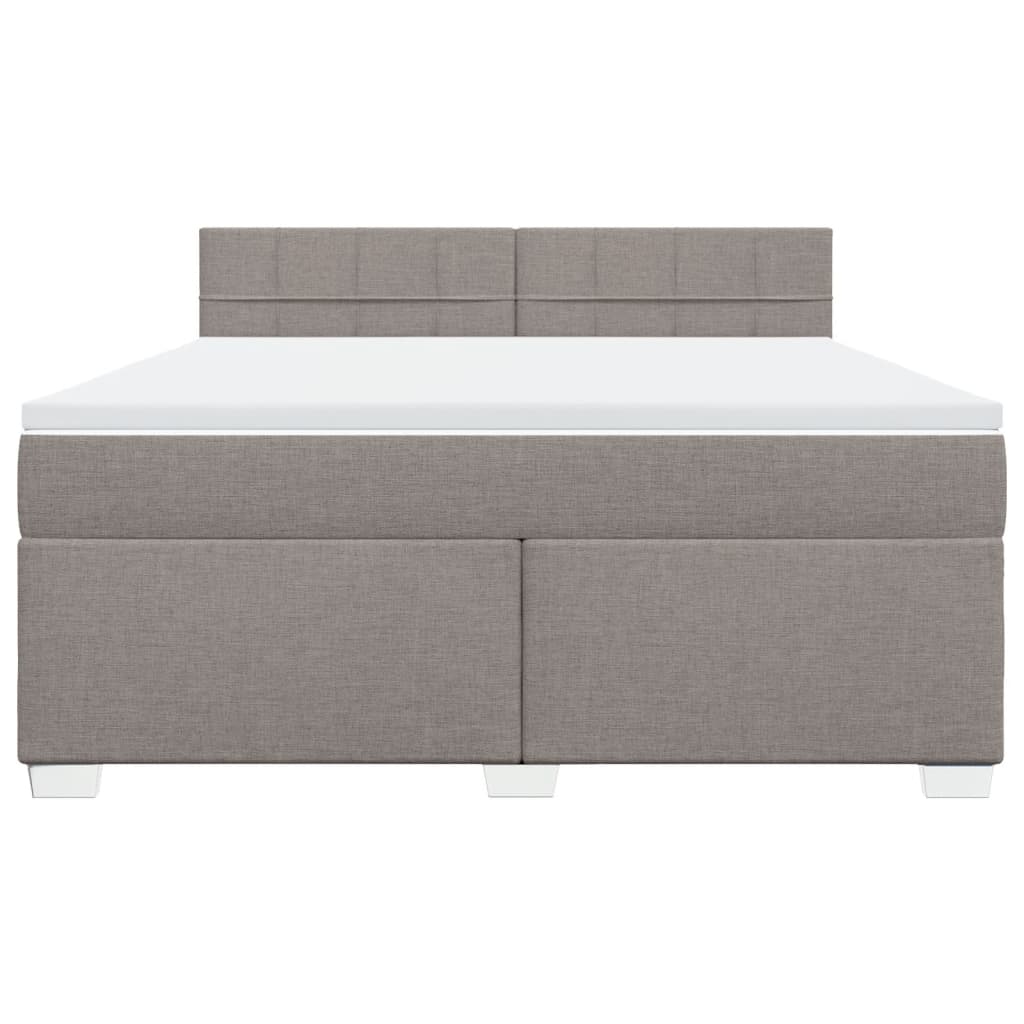 Box Spring Bed with Mattress Taupe 180x200 cm Fabric