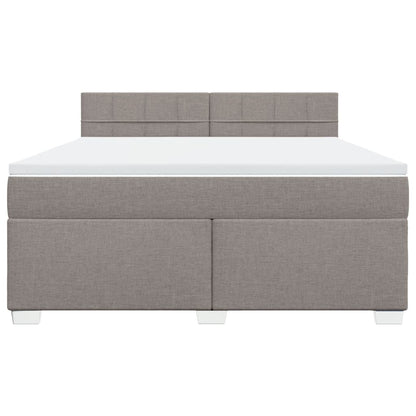 Box Spring Bed with Mattress Taupe 180x200 cm Fabric