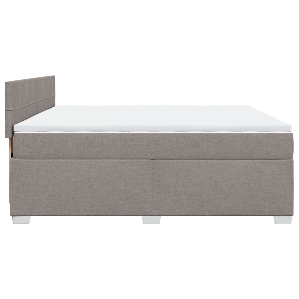 Box Spring Bed with Mattress Taupe 180x200 cm Fabric