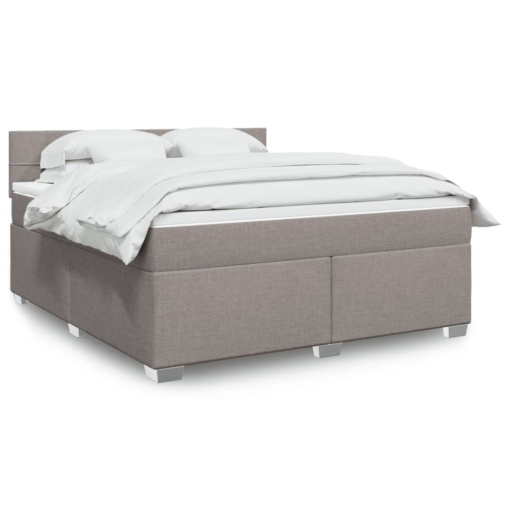 Box Spring Bed with Mattress Taupe 180x200 cm Fabric