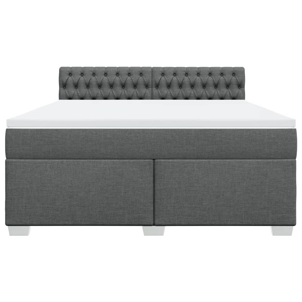 Box Spring Bed with Mattress Dark Grey 180x200 cm Fabric