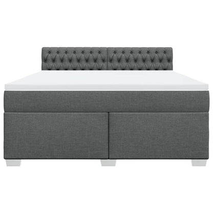 Box Spring Bed with Mattress Dark Grey 180x200 cm Fabric