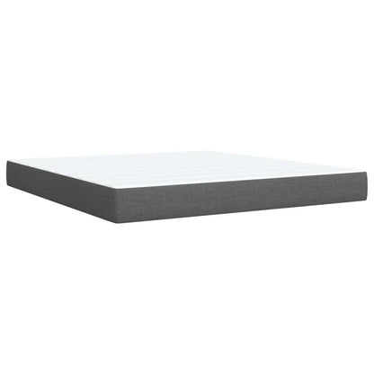 Box Spring Bed with Mattress Dark Grey 180x200 cm Fabric