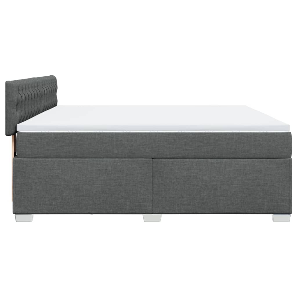 Box Spring Bed with Mattress Dark Grey 180x200 cm Fabric