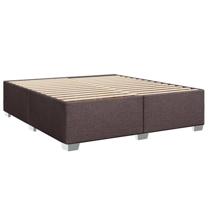 Box Spring Bed with Mattress Dark Brown 180x200 cm Fabric