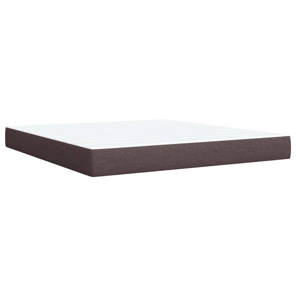 Box Spring Bed with Mattress Dark Brown 180x200 cm Fabric