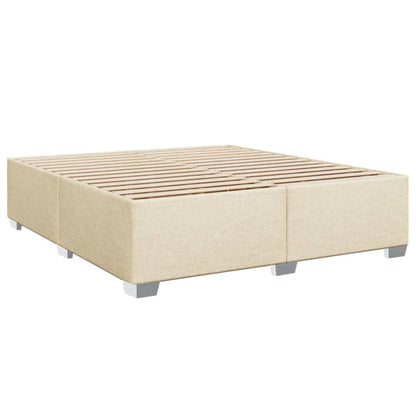 Box Spring Bed with Mattress Cream 180x200 cm Fabric