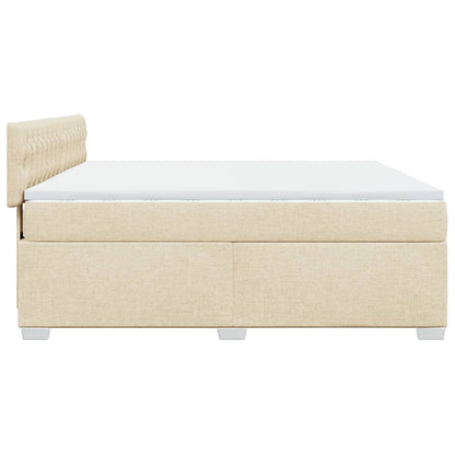 Box Spring Bed with Mattress Cream 180x200 cm Fabric