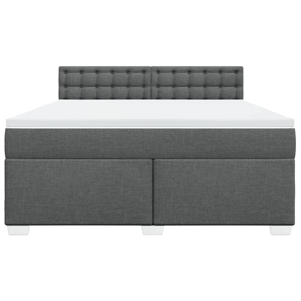 Box Spring Bed with Mattress Dark Grey 180x200 cm Fabric