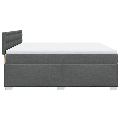 Box Spring Bed with Mattress Dark Grey 180x200 cm Fabric