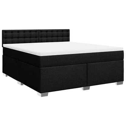 Box Spring Bed with Mattress Black 180x200 cm Fabric