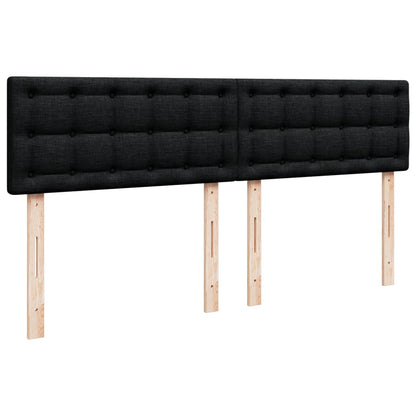 Box Spring Bed with Mattress Black 180x200 cm Fabric