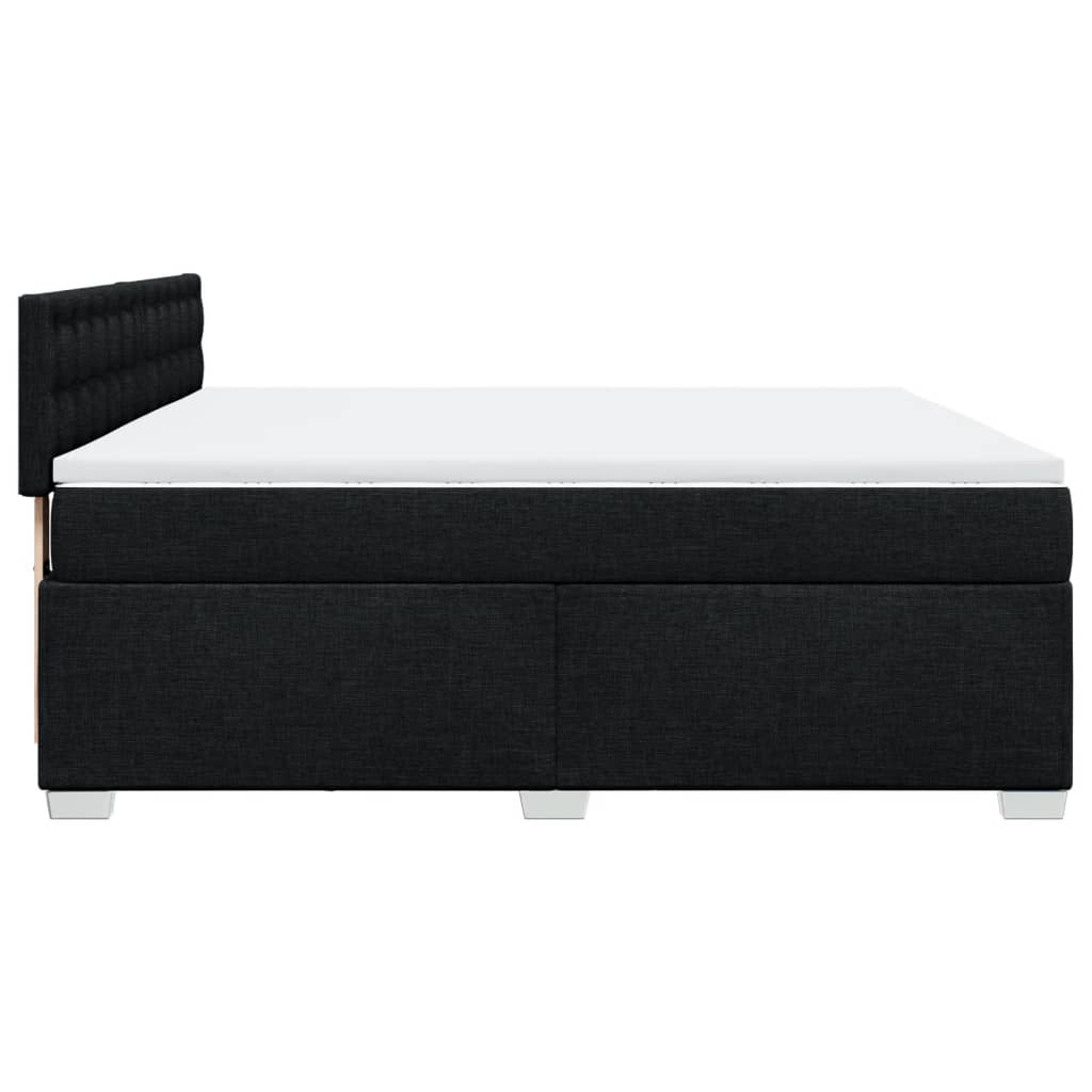 Box Spring Bed with Mattress Black 180x200 cm Fabric