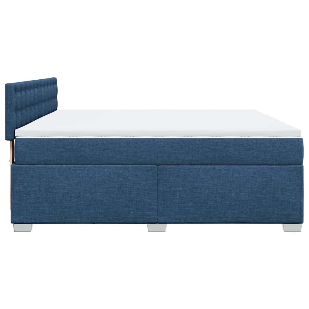 Box Spring Bed with Mattress Blue 180x200 cm Fabric