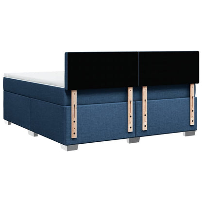 Box Spring Bed with Mattress Blue 180x200 cm Fabric