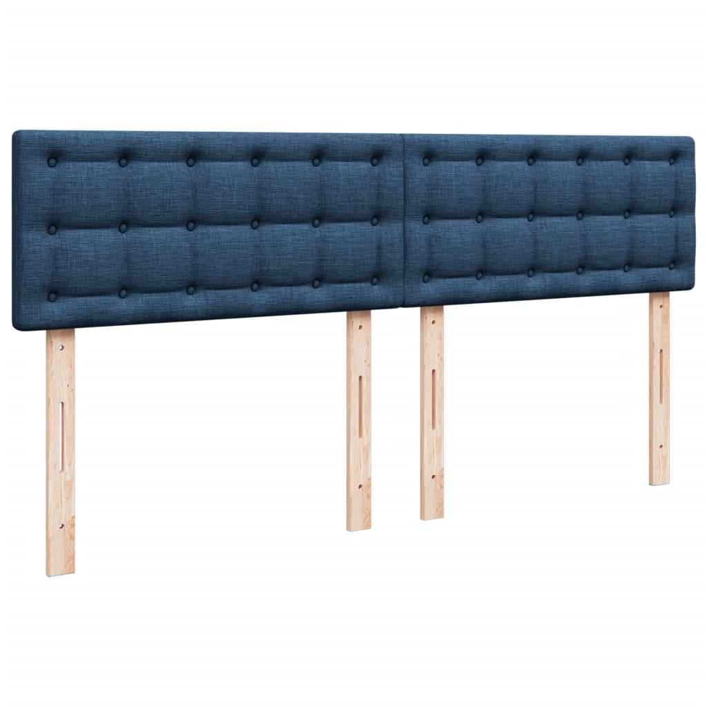 Box Spring Bed with Mattress Blue 180x200 cm Fabric