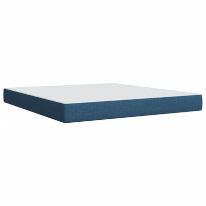 Box Spring Bed with Mattress Blue 180x200 cm Fabric