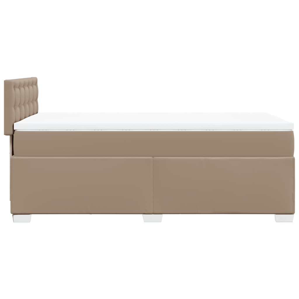 Box Spring Bed with Mattress Cappuccino 90x200 cm Faux Leather