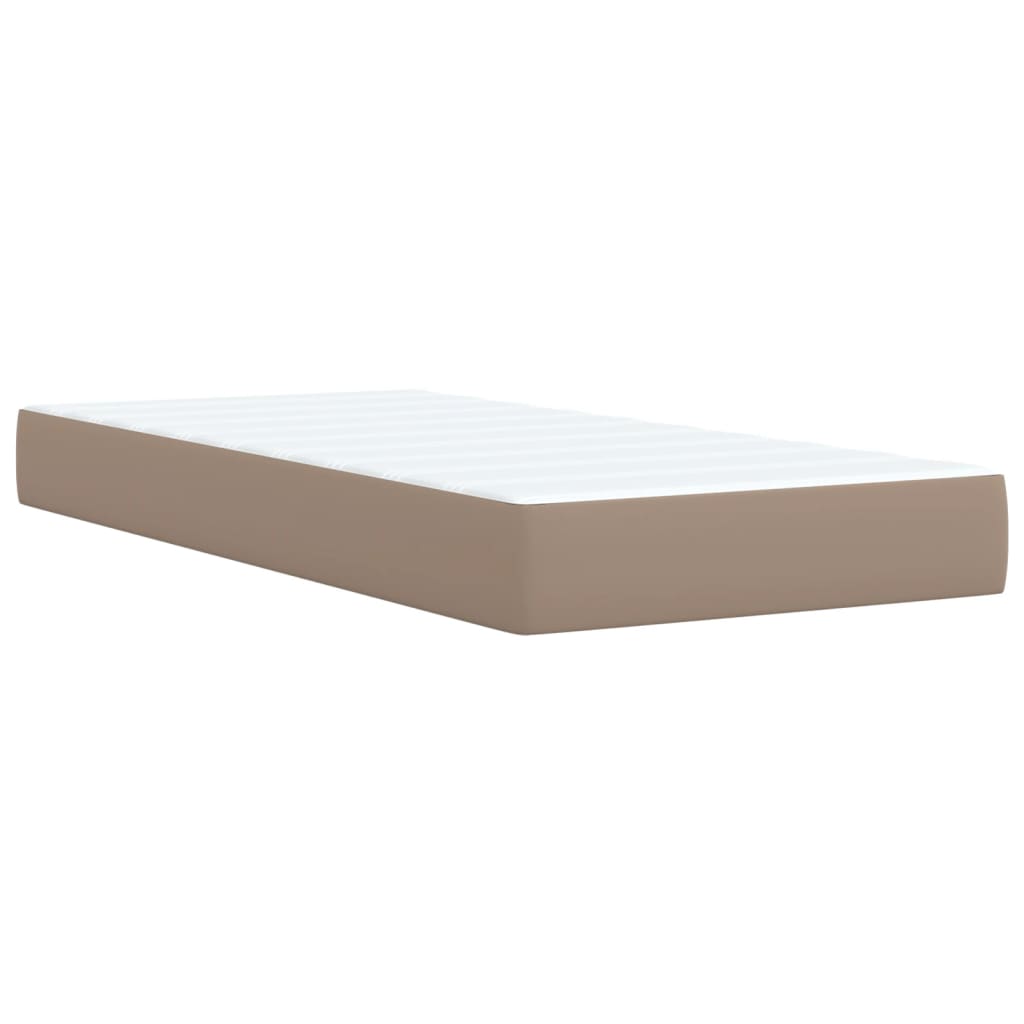 Box Spring Bed with Mattress Cappuccino 90x200 cm Faux Leather