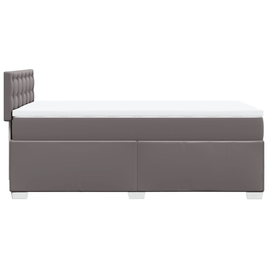 Box Spring Bed with Mattress Grey 100x200 cm Faux Leather